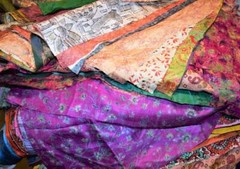 10 qty Huge Lot 100% Pure Silk Vintage Sari Fabric remnants scrap 10″X30″