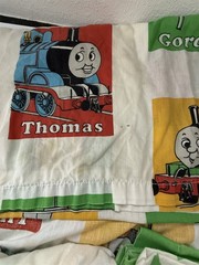 Vintage Fabric – 1992 Thomas The Train Character Twin Sheet Set Craft Quilt