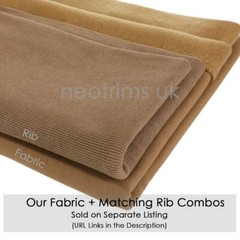 Sweatshirt Fleece Brushed Fabric Matching Knit Rib,School Jersey Material,5Meter