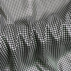 58” Wide By Yard Houndstooth Geometric Print Satin Charmeuse Fabric Soft Lining