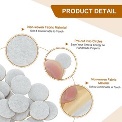 120Pcs Round Felt Circles, 12mm (1/2″) Non-Woven Felt Fabric Sticker, White