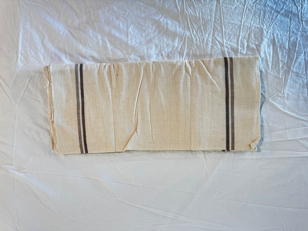 Grain Sack Stripe Cotton Fabric Cream Tan Quilt Craft Sewing Fabric Cut