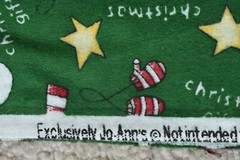By 1/2 Yd, Red White & Gold Christmas-Theme on Green Flannel, Jo-Ann, EB47