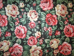 Shabby Chic cotton Victorian Red Pink Yellow Roses & Wildflowers – 10 yds