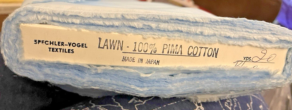 Spechler Vogel 100% Pima Cotton LAWN Heirloom Sewing Lt Blue BTHY from the Bolt