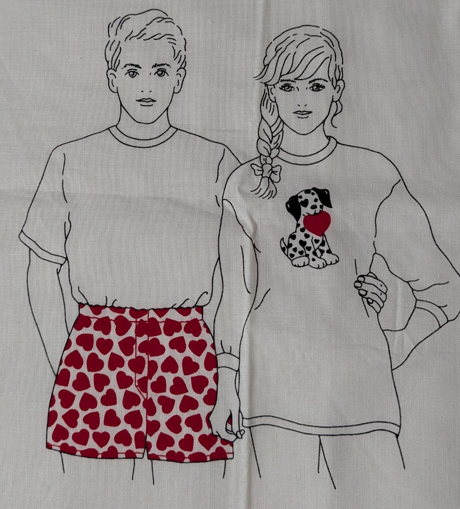 Cranston Hearts Glow in the Dark “Yes and No” Boxer Shorts Cut & Sew Panel Puppy