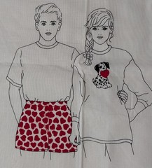 Cranston Hearts Glow in the Dark “Yes and No” Boxer Shorts Cut & Sew Panel Puppy