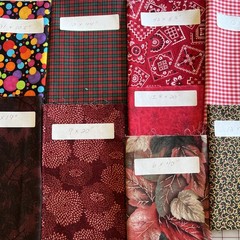 Larger Fabric Scraps for Quilting. Sizes Shown On Photos. Multicolored. 1/2 Lb