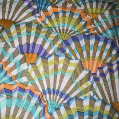 Vintage Kaffe Fassett Paper Fans Cotton Fabric 1 Yard Rowan GP57 Quilt Craft NOS