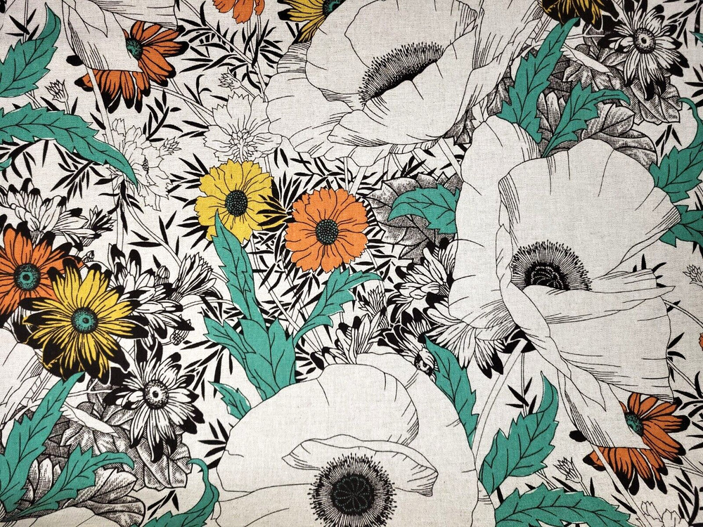 Cevennes in Peacock BTY Richloom 80% Cotton / 20% Linen 54″ Floral