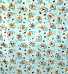 Quilting Fabric POLLINATE Aqua Art Gallery Fabrics BEES 100% Premium Cotton