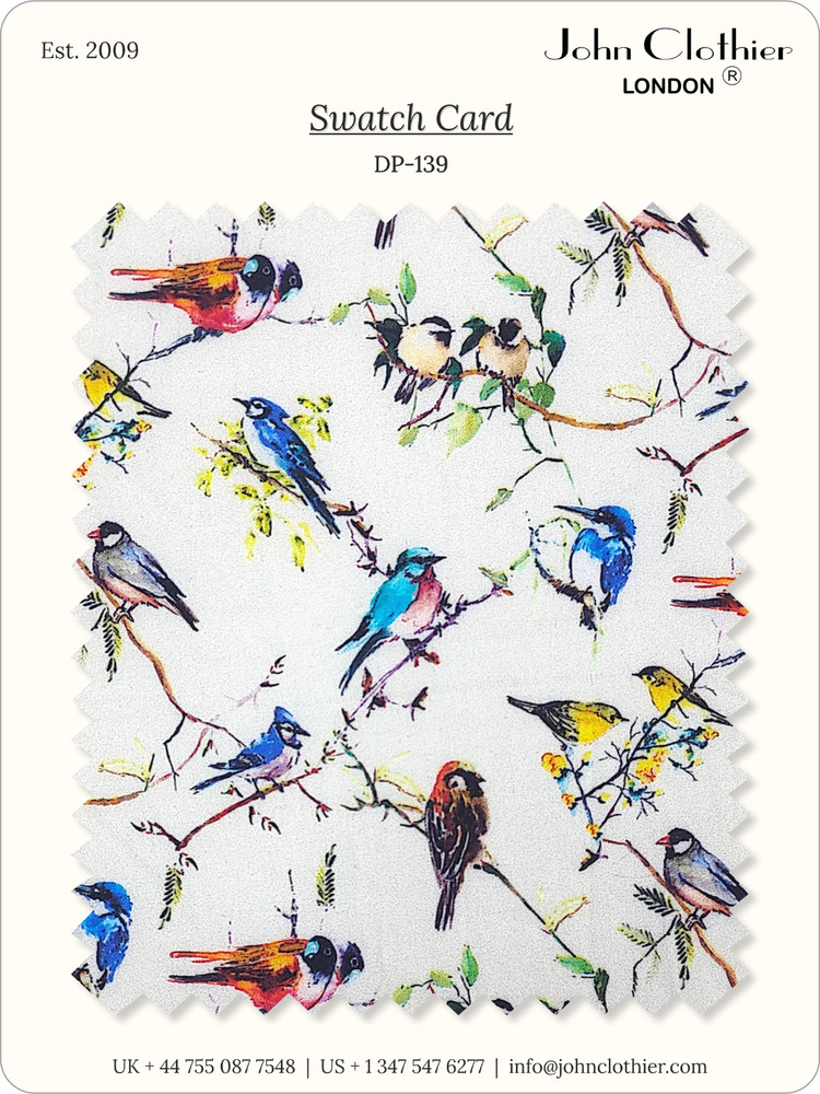 Nature Inspired Bird Print Fabric Dressmaking Table Runner & DIY Sewing Material