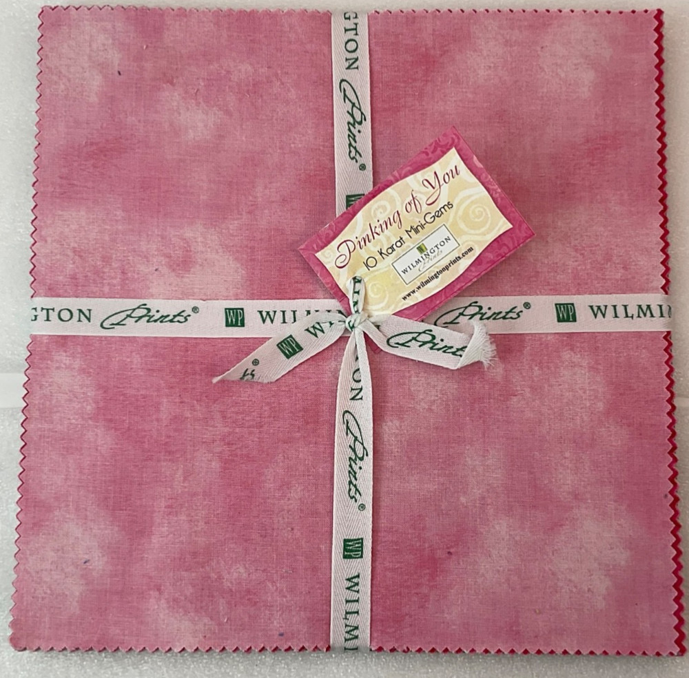 10 Karat Mini Gems Wilmington 24 ct Pinking of You Layer Cake Fabric Q510-11-510