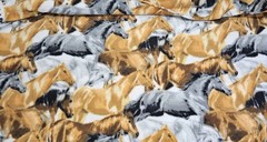 Fleece Fabric Anti Pill Horse Print Horses Anti Pill 59″ Wide New BTY Yardage