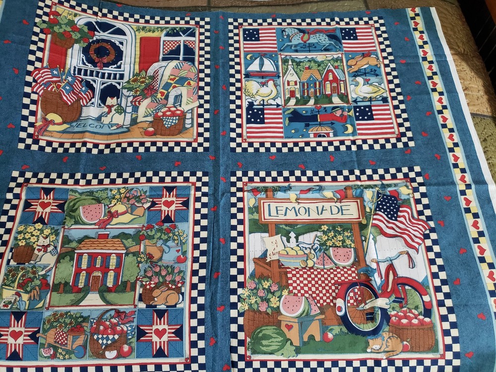Susan Winget Fabric Traditions Vintage 1994 New -4 Panels Americana #1880