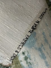Vintage United Fabrics Silk Blend Scenic Slub Fabric Remnant Country Scene 44×30
