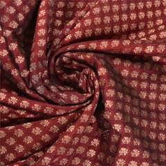 Sanskriti 1 Yard Art Silk Dark Red Woven Banarasi Dress Material Craft Fabric