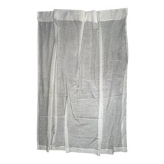 Vintage Sheer Voile Curtain Panel White Flocked Dot Textured 60×66 Preowned