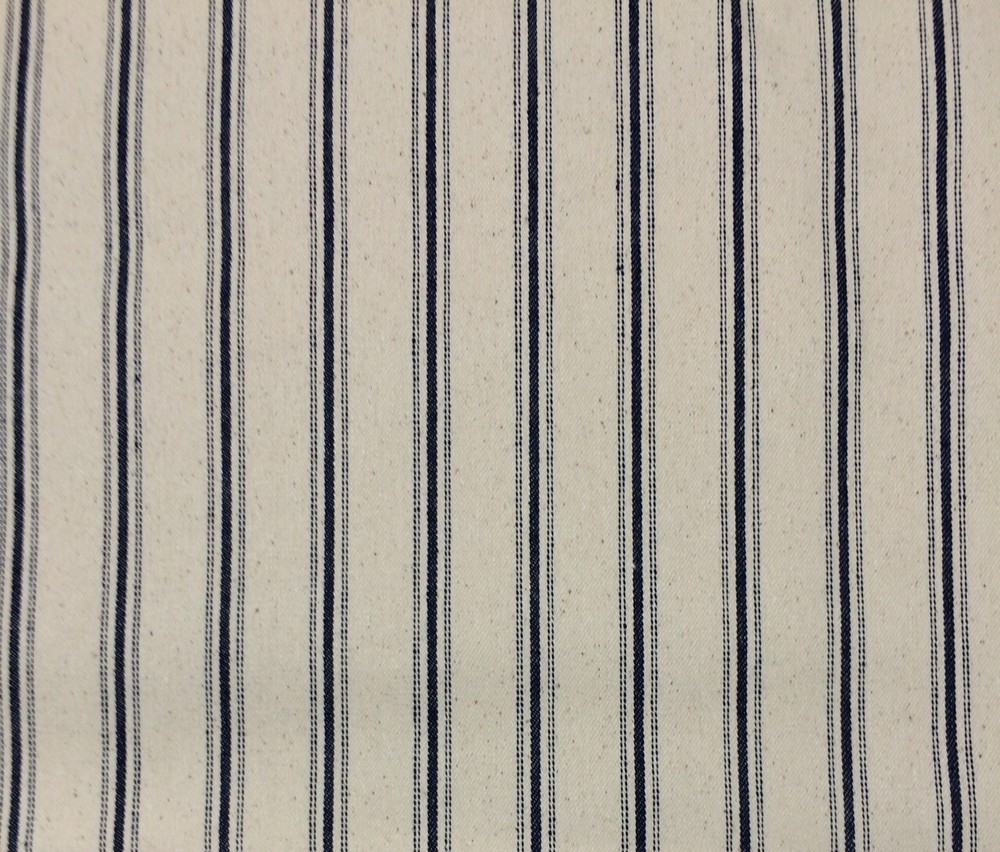 BALLARD DESIGNS VINTAGE TICKING NAVY BLUE MULTIPURPOSE FABRIC BY THE YARD 56″W