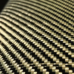 1M Wide Carbon Fiber Aramid Fabric 3K Twill Weave Yellow