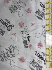 4 YDS TOTAL – TWO FABRICS -TWO HANDS ONE HEART TOSS BRIDE & GROOM COTTON 55367