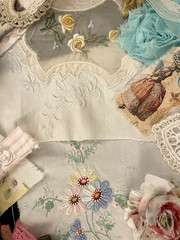 Lot 110+ pcs Shabby Chic Slow Stitch Crochet Spring Cotton Lace Junk Journal