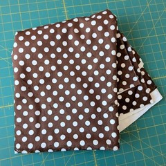 Minky 1.25 Yds x 58″ Wide Chocolate Brown & White Polka Dots Plush Fabric
