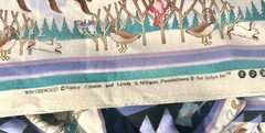 Winterwood Flannel Fabric Polar Bears Bunnies Goose Squirrels Blue BTY