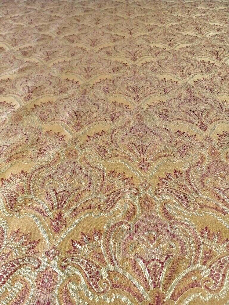 Gold Damask Cream & Cinnamon Accent Colors Small Scale Pattern 6.25 Yards