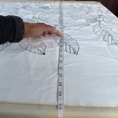 IKEA Fabric 60×120 White Black Maria Astrom 2004 Botanical Leaf Canvas 3.3Yd