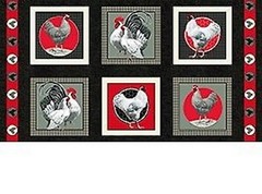 QT Saturday Evening Post Rooster Royale 22779 J Panel Cotton Fabric