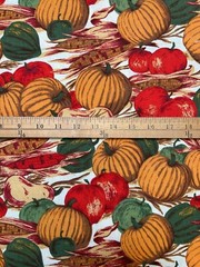 Fabric – Retro Autumn Fall Bounty Harvest Home Decor 1 1/2 yard – 54″ x 52″ wide