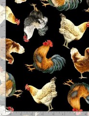 Timeless Treasures ~ Realistic Chickens Roosters ~ 100% Cotton Quilt Fabric BTY