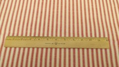 Red OFF WHITE RAILROAD STRIPE COTTON PILLOW TICKING P/Kaufman 2yd 16″ x56