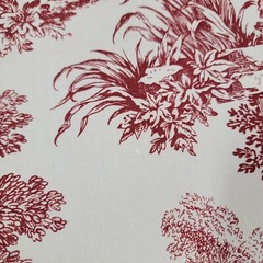 House ‘N Home Fabrics Material Upholstery 54×80″ maroon beige print farm village