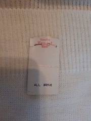 Vintage cream/white acrylic sweater knit fabric tube Kandol 2 pieces 1975