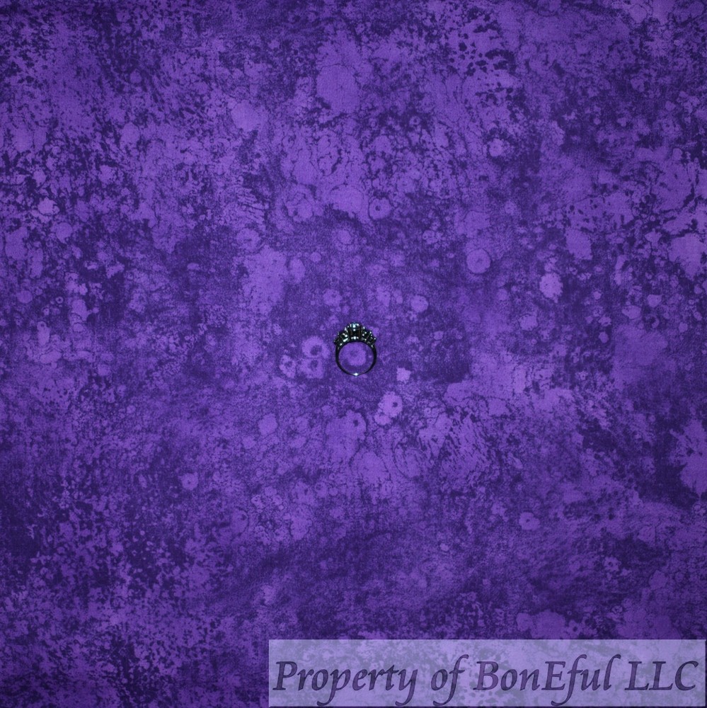 BonEful Fabric FQ Cotton Quilt Purple Girl Tonal Marble Texture Blender Calico S