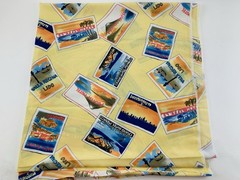 JoAnn Fabrics Yellow Hotels of the World Fabric 5 yards Beaches Italy Spain Japa