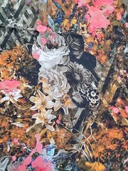 Luxury Designer Style Fabric Abstract Floral Runway Print 70″×52″