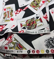 Vintage 2pc Shamash & Sons 2002 Fabric Playing Cards Dice Ace Queen King 2yd+