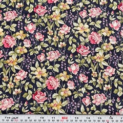 Les Jardins by Hoffman Florals on Blue Cotton Fabric by the HALF YARD 18″ x 44″