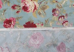 RARE American Folk & Fabric SAGE HALIFAX ROSE 55″ W x 81″ L (2.25 YD) Vintage