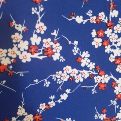 Vintage Whittaker Textile Imports Knit Floral Fabric Blue White 60″ W 1 2/3 yds