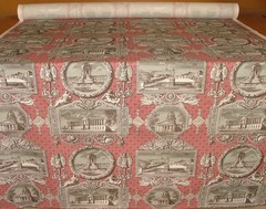 Marvic Textiles Curtain Fabric Les Vues De Paris Mulberry Upholstery Cushion