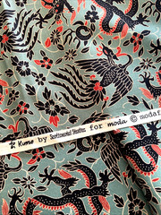 Moda Kumo Sentimental Studios Teal Dragon Quilting Fabric 5 yds Cotton # 15824