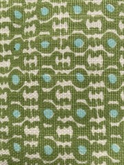Serena Dugan Panarea Fabric – Fava/Turquoise $190/yard Linen 1.5 Yds PERFECT