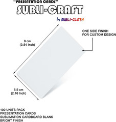 Subli-Craft Presentation Cards Cardboard Sublimation Pack X 100 Units by (Recta
