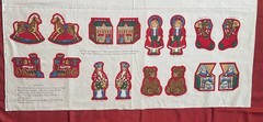 Christmas Old Fashioned Toys VIP Cranston Fabric Panel 8 Ornaments