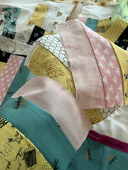 QUILTERS – Huge Lot of Pre Cut Fabric for Bee Themed Quilt(s) High End 3.7 Lbs