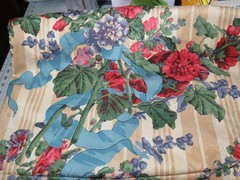 Vtg Braemore Design Fabrics Floral Striped Damask 3ydx56″ Upholstery Cotton